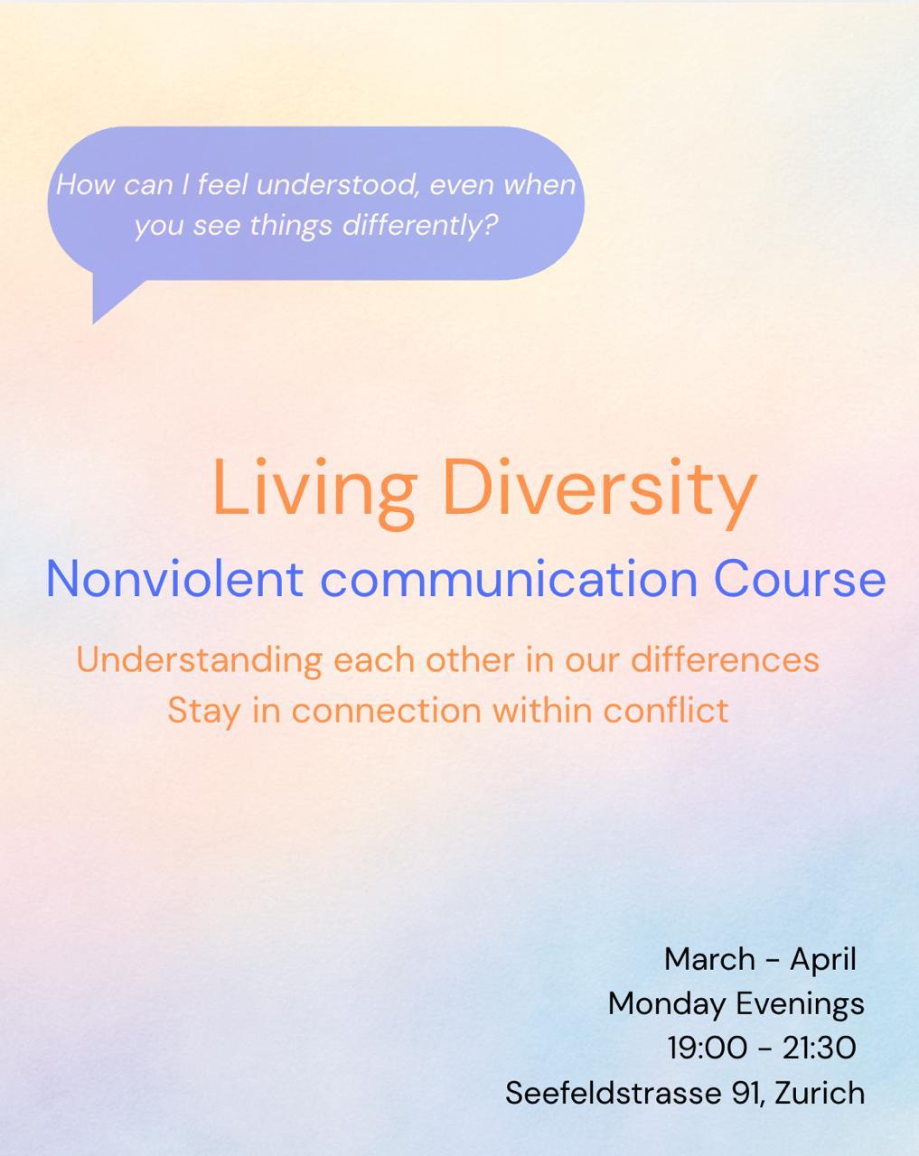 Nonviolence communication course - Living diversity ------