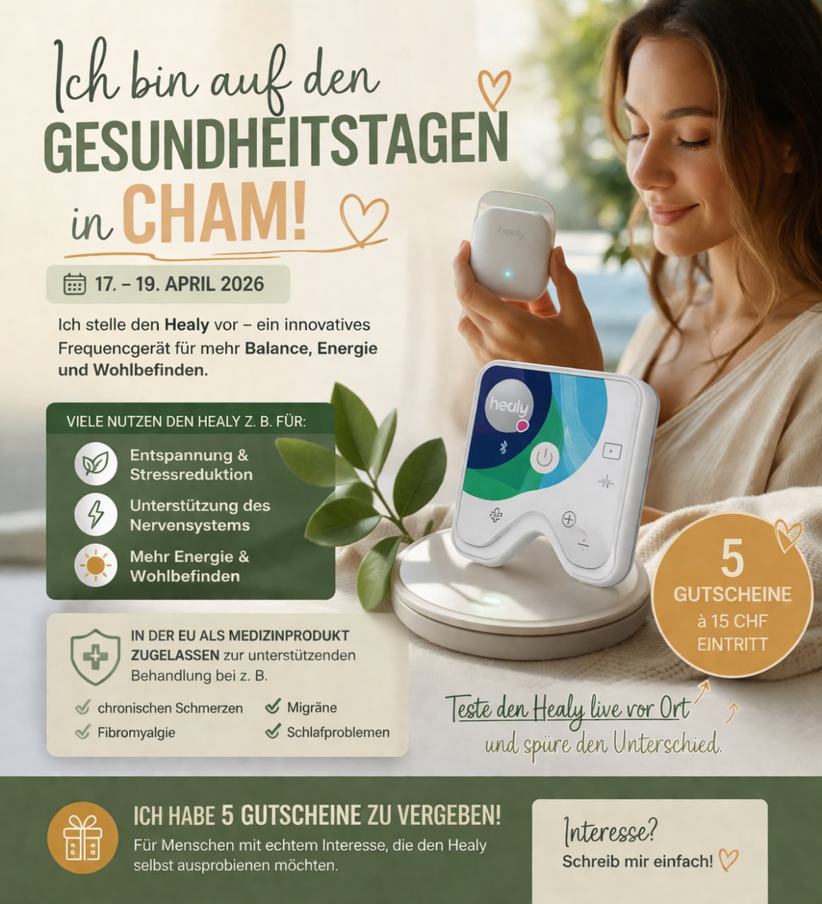 Ich bin bei den Gesundheitstagen in Cham dabei! ✨