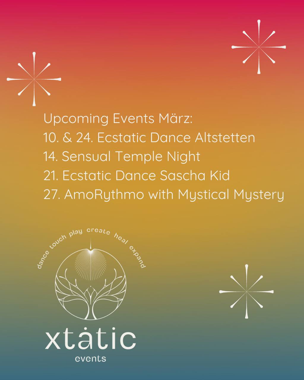 Ein Buntes Angebot an Conscious Events bei Xtatic.