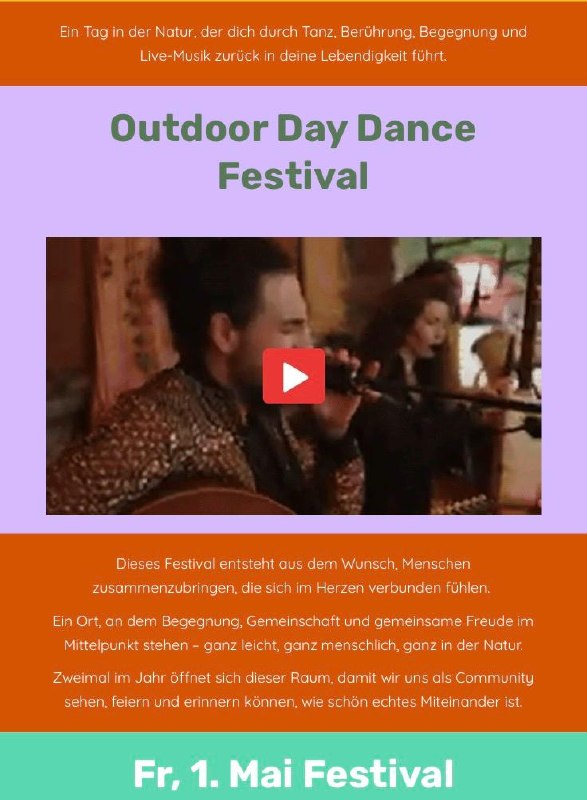 Dieses Festival entsteht aus dem Wunsch, Menschen zusammenzubringen, die sich im