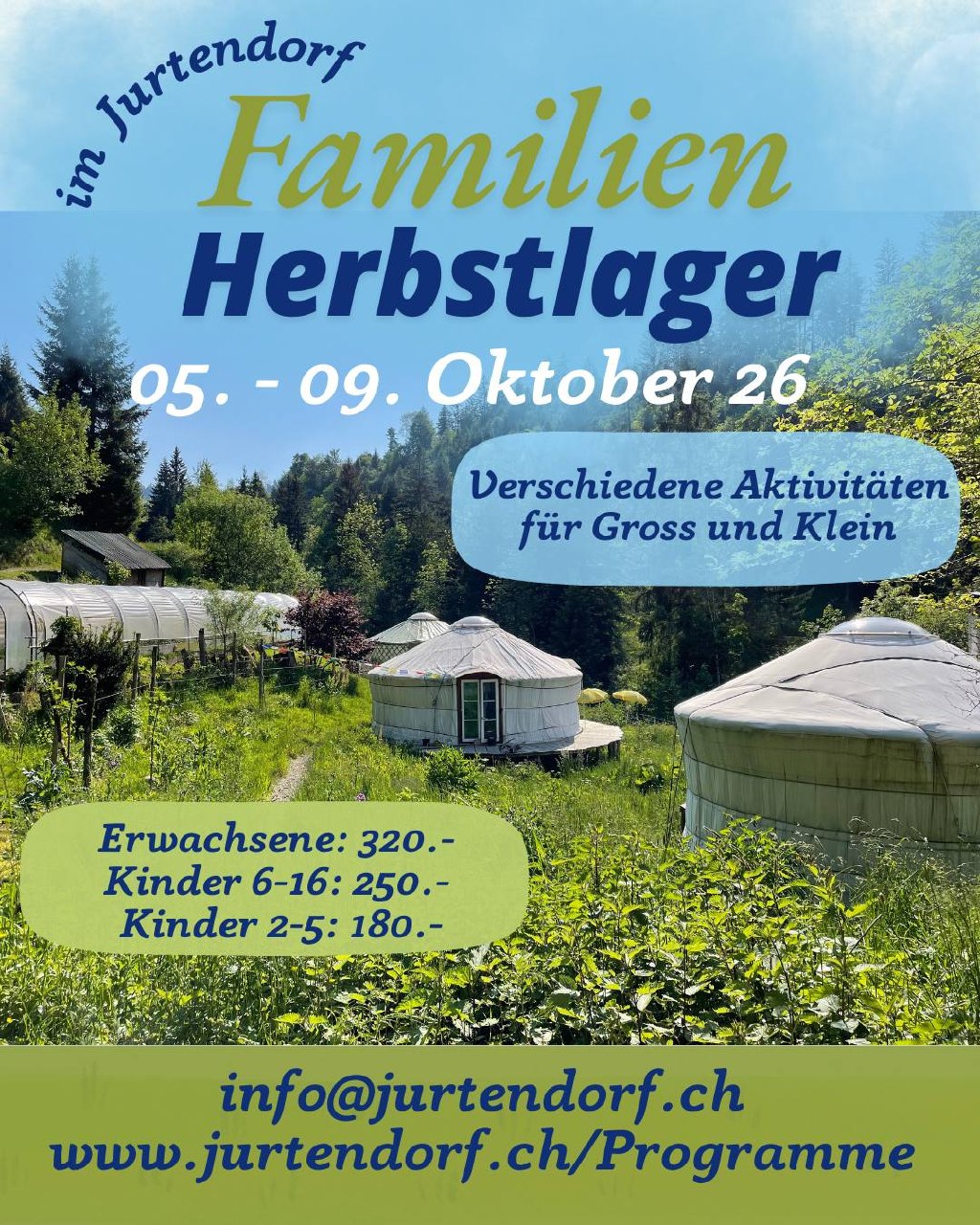 Familienferien im Jurtendorf 🏕️