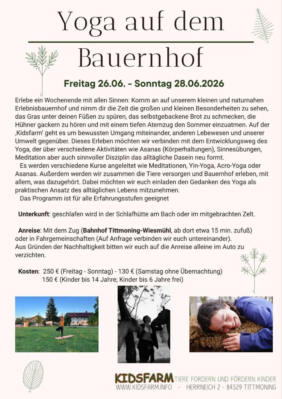 Yoga auf dem Bauernhof 🧘‍♀🐴