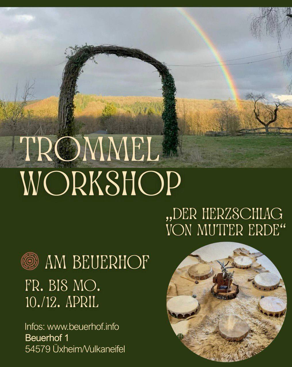 Der Trommelworkshop mit dem Bau der eigenen Trommel für den „Herzschlag von Mutt