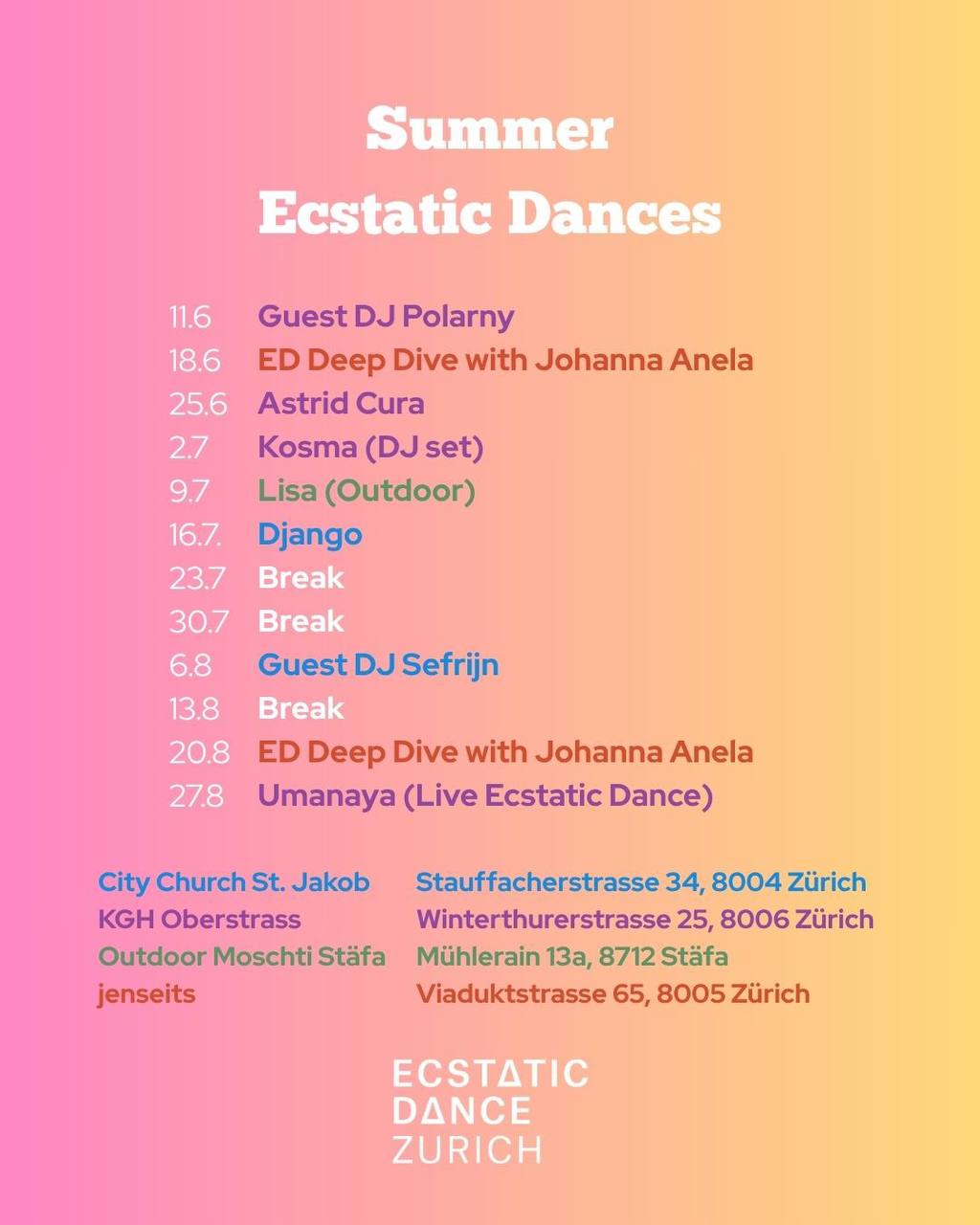 Summer Ecstatic Dances are here! ☀️