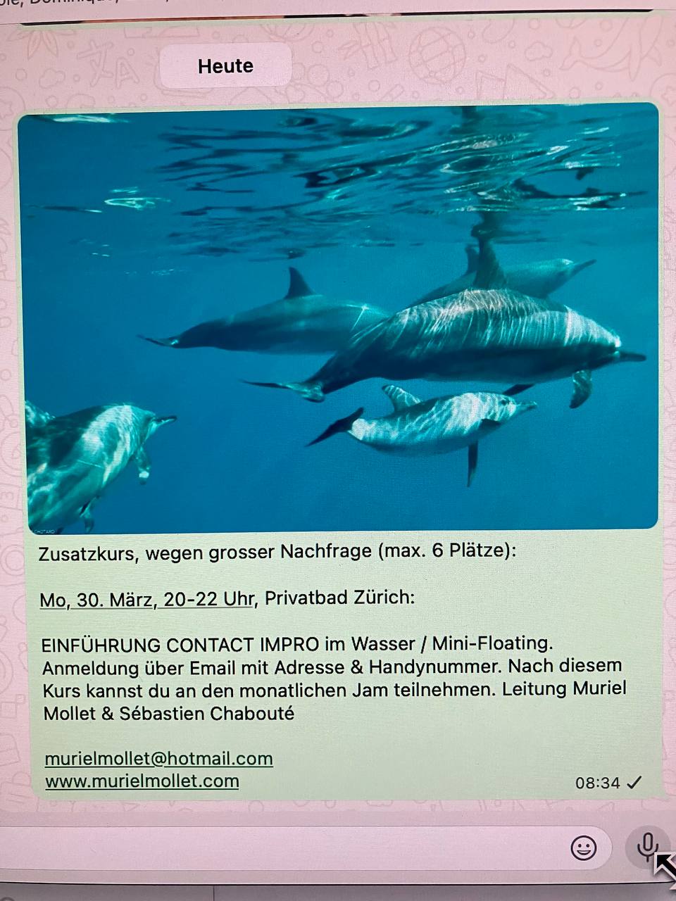 Für Spontanentschlossene: es sind wieder 2 Plätze frei geworden für heute Abend.