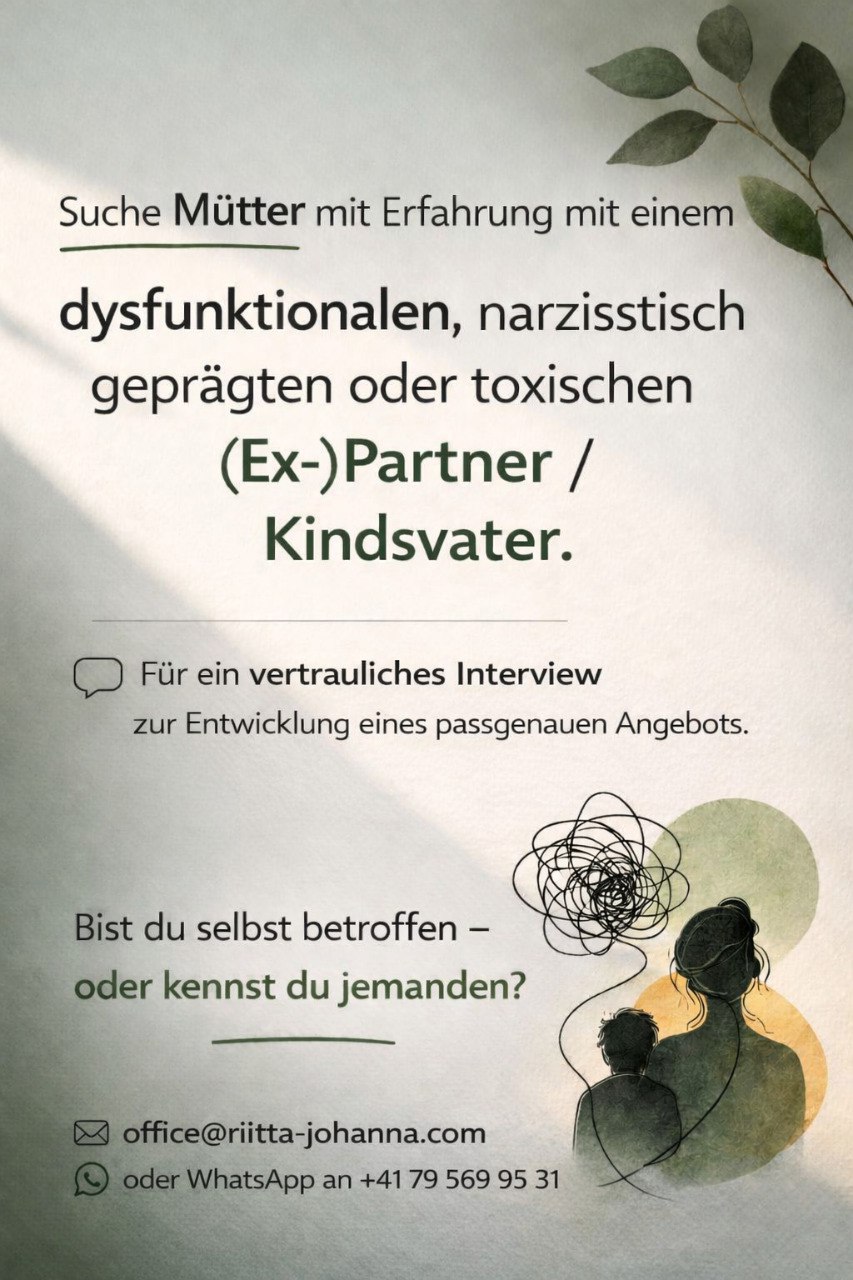 Ich entwickle gerade ein Angebot für Frauen mit dysfunktionalen bis narzisstisch