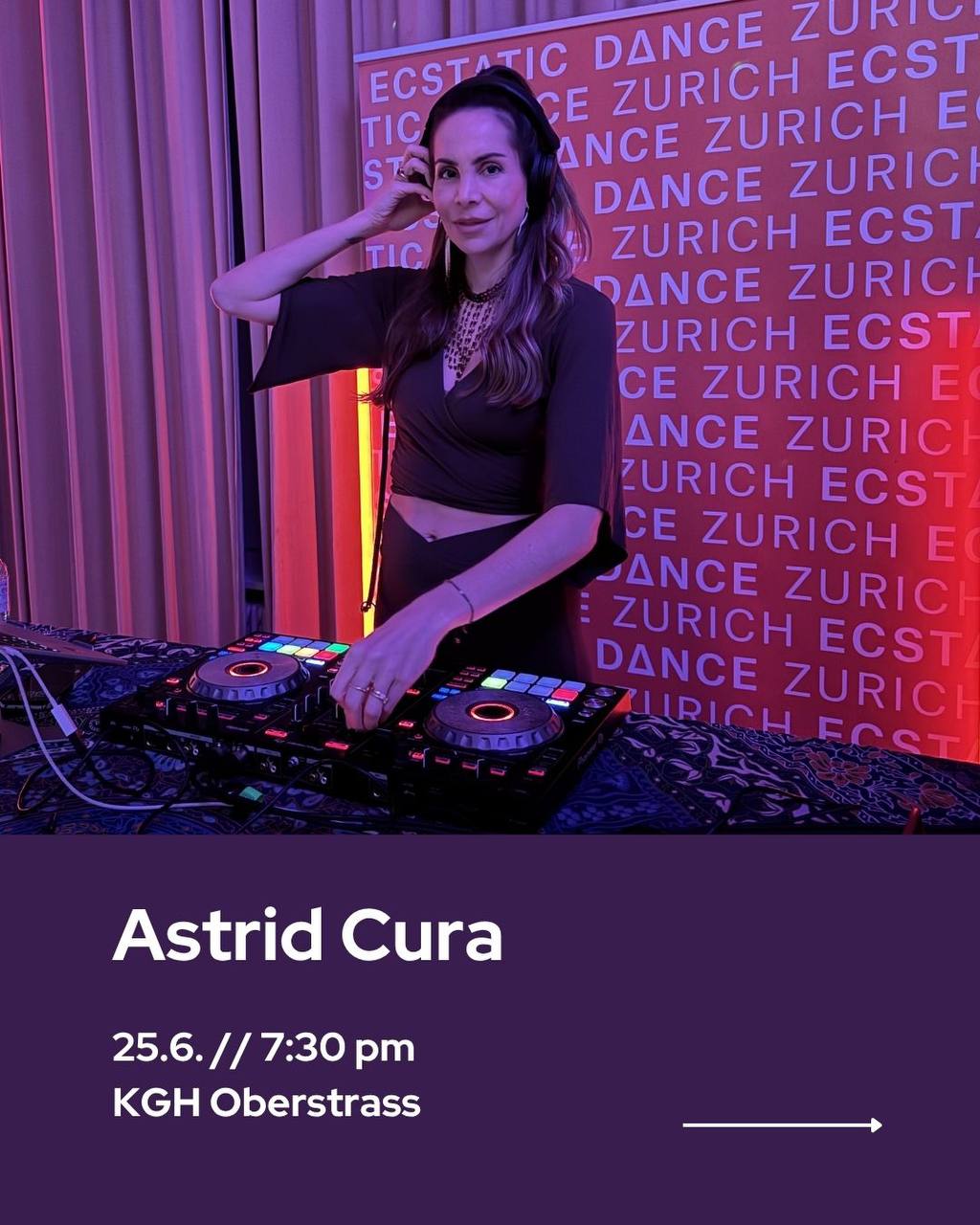 Join us for an ecstatic dance journey with Astrid Cura, a gifted DJ known for he