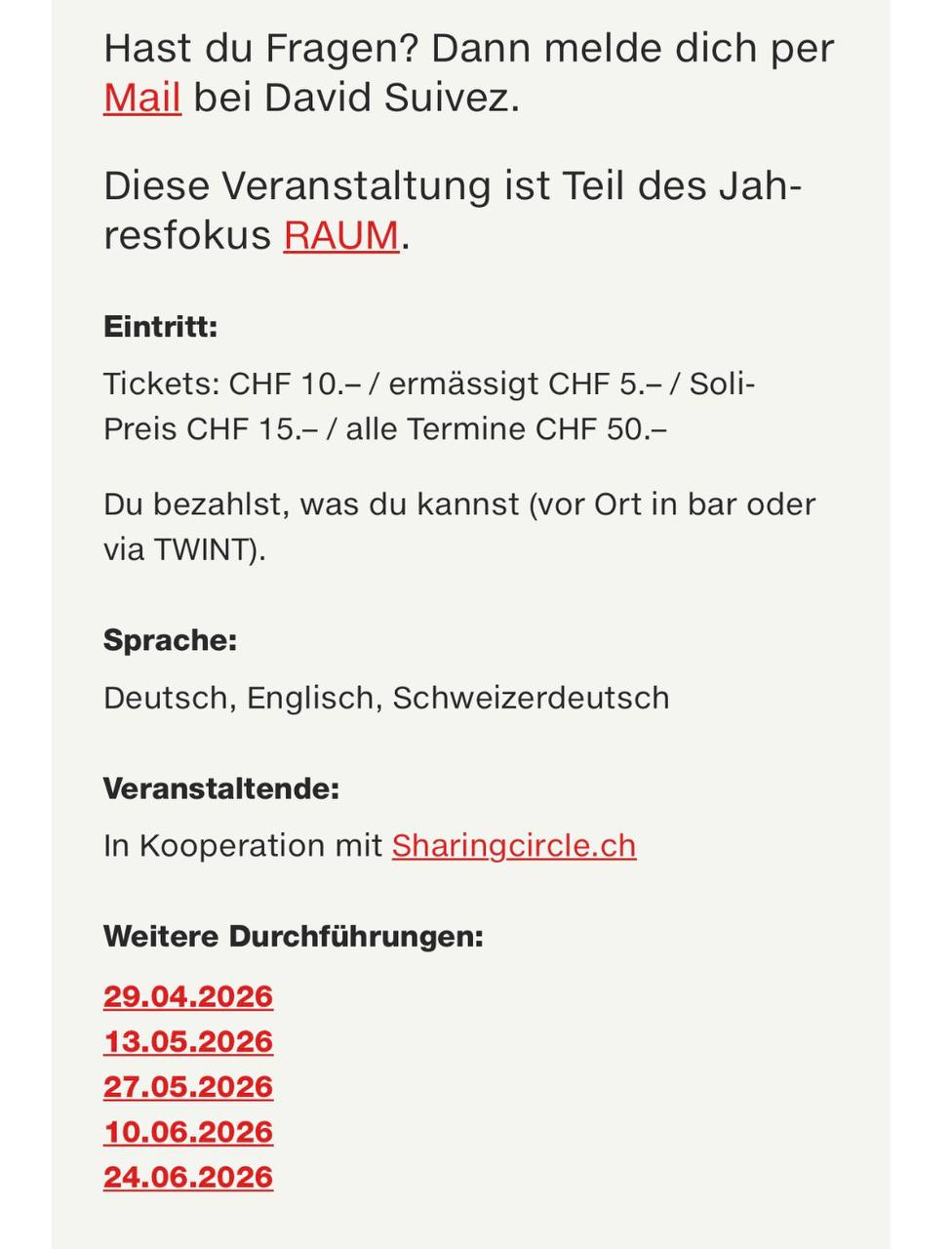 Sharingcircle für Männer 🌱