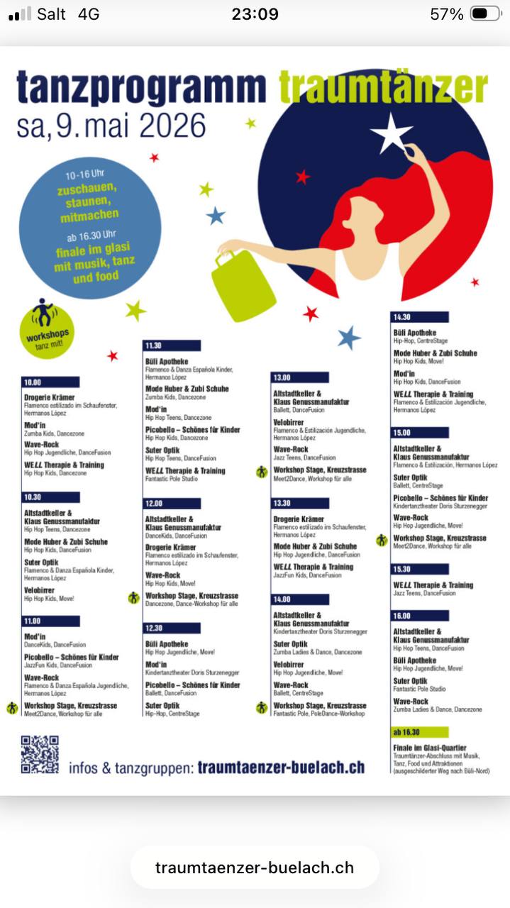 Ich tanze mit Hermanos Lopez um 15.00 beim Surberbrunnen. Freue mich über freund