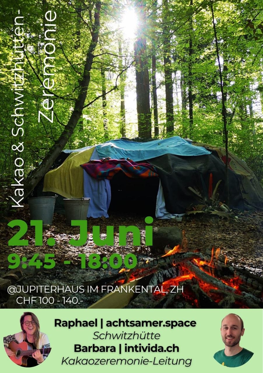 Erlebe einen besonderen Tag mit Kakao- und Schwitzhütten-Zeremonie zur Sommerson