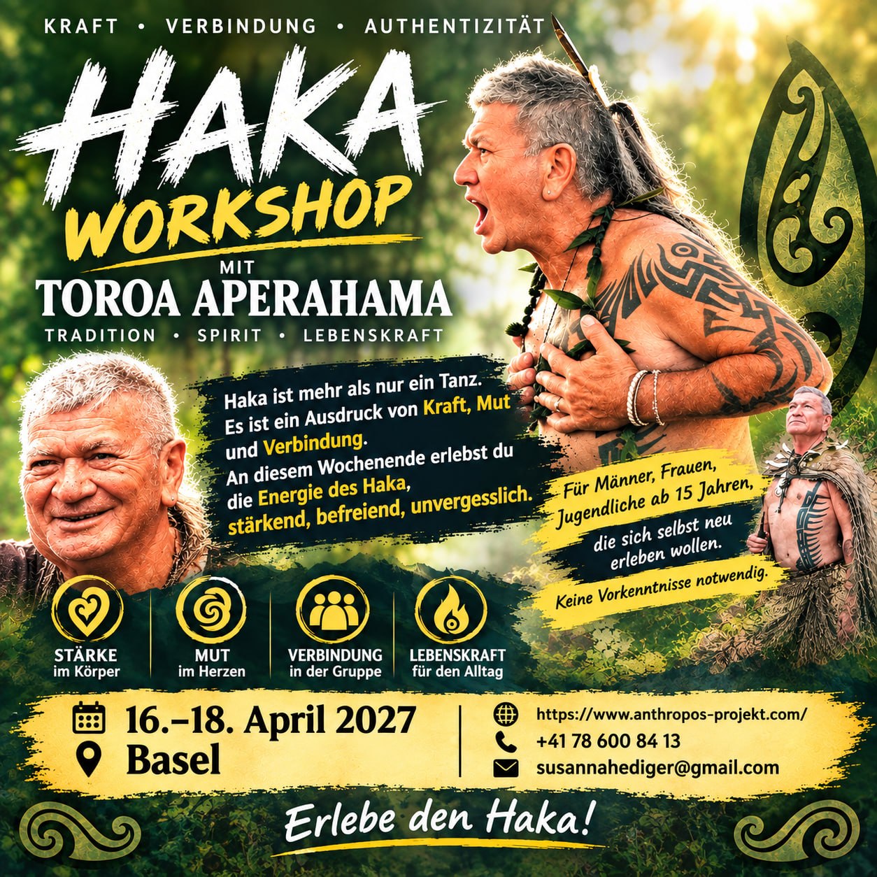 HAKA WORKSHOP mit Toroa Aperahama - Maori Elder