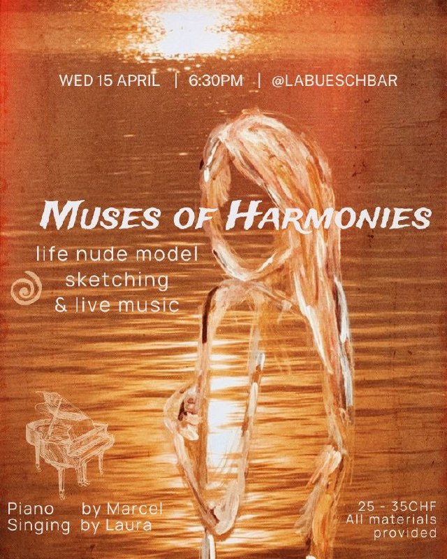 MUSES of Harmonies ~ life nude model sketching with live music 🎼 🖌️