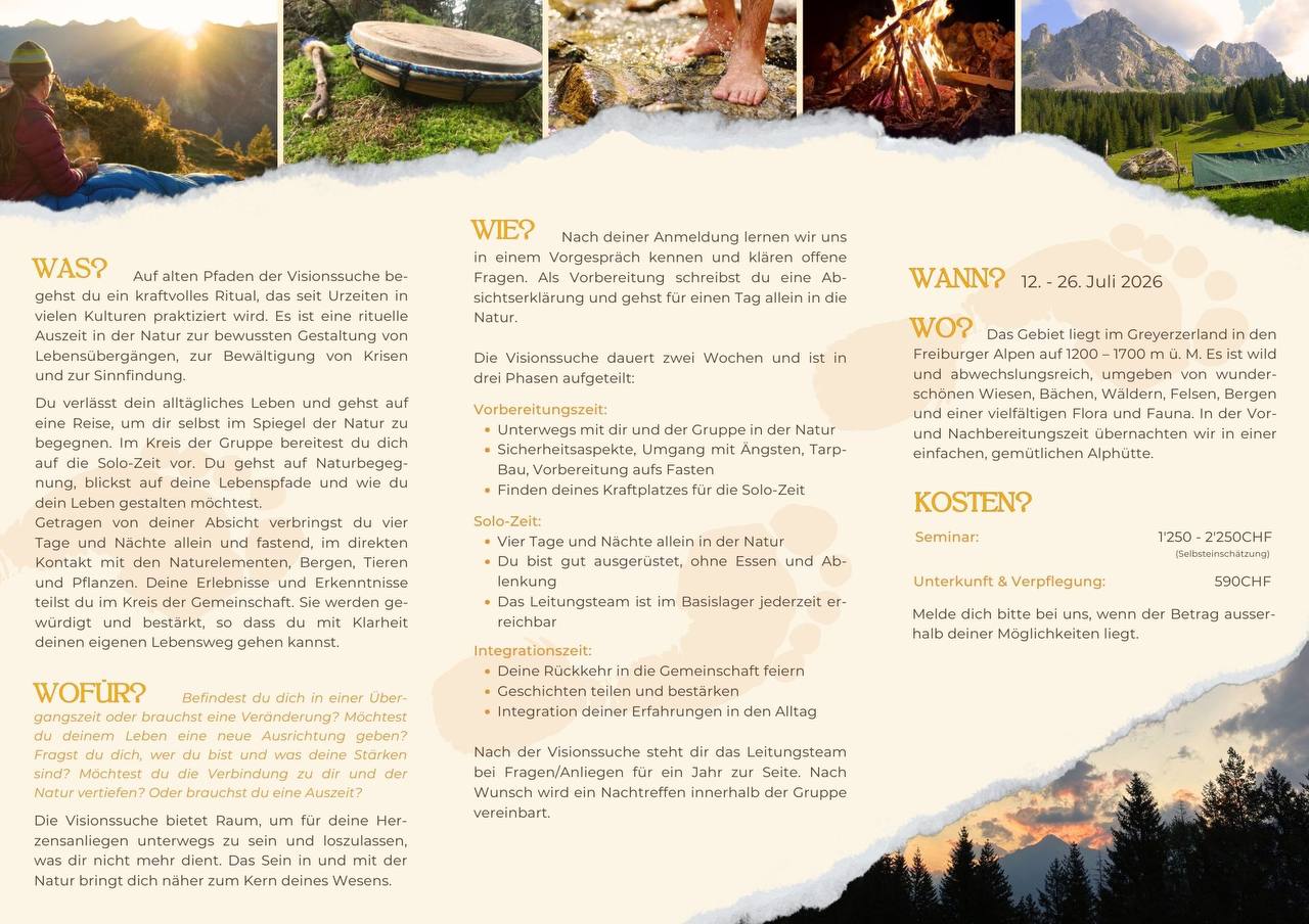 Unsere nächste Visionssuche: 12.–26. Juli 2026 🌿