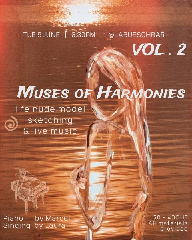 MUSES of Harmonies ~ life nude model sketching with live music 🎼 🖌️