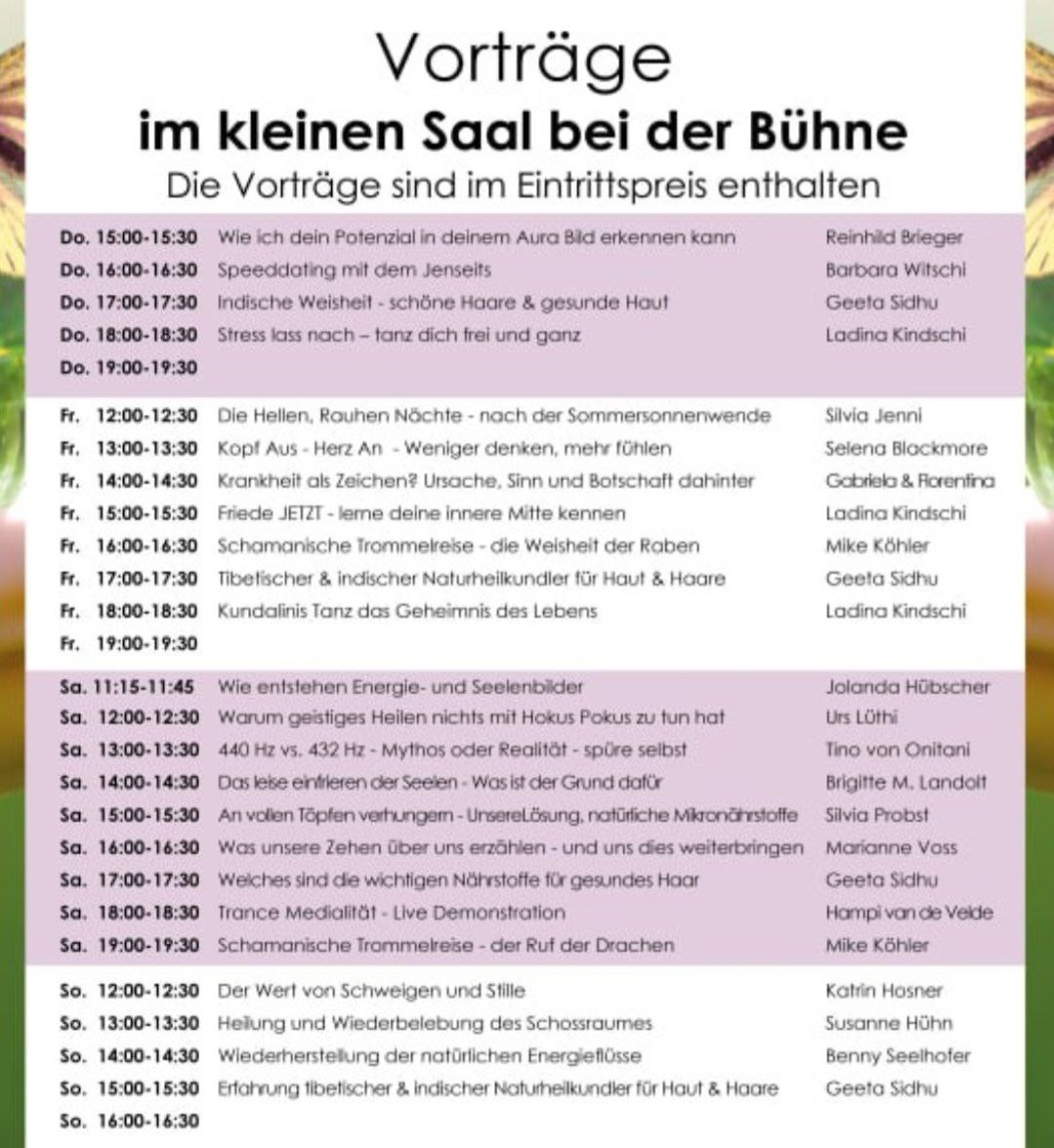 Spannende Vorträge und Meditationen