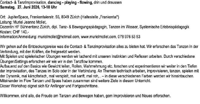 dancing - playing - flowing / Contact- & TanzImprovisation