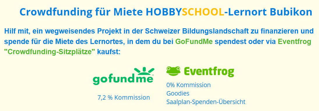 Liebe alle, im HOBBYSCHOOL-Lernort Bubikon sind wie durch ein Wunder die zwei Rä