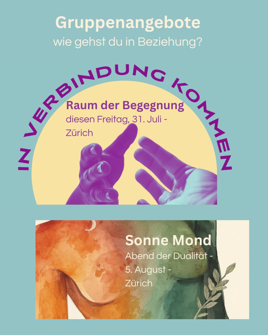 Diesen Freitag findet wieder der Raum der Begegnung satt.